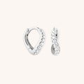 Wave Crystal Huggies in Silver