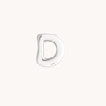 D Initial Click Charm in Solid White Gold