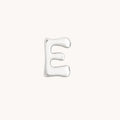 E Initial Click Charm in Solid White Gold