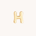 H Initial Click Charm in Solid Gold