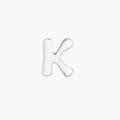 K Initial Click Charm in Solid White Gold
