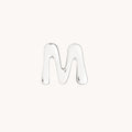 M Initial Click Charm in Solid White Gold