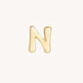 N Initial Click Charm in Solid Gold