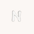 N Initial Click Charm in Solid White Gold