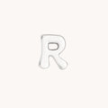 R Initial Click Charm in Solid White Gold