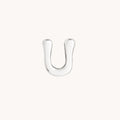 U Initial Click Charm in Solid White Gold