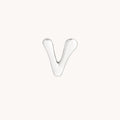 V Initial Click Charm in Solid White Gold