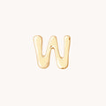 W Initial Click Charm in Solid Gold