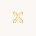 X Initial Click Charm in Solid Gold