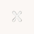 X Initial Click Charm in Solid White Gold