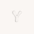 Y Initial Click Charm in Solid White Gold