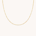 Molten Bar Chain Necklace in Solid Gold