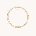Opal Charm Double Bracelet in Gold