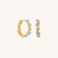 Opal Pear Bezel Hoops in Gold