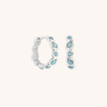 Opal Pear Bezel Hoops in Silver