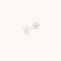 Diamond Star Piercing Stud in Solid White Gold