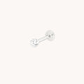 Floating Diamond Large Piercing Stud in Solid White Gold