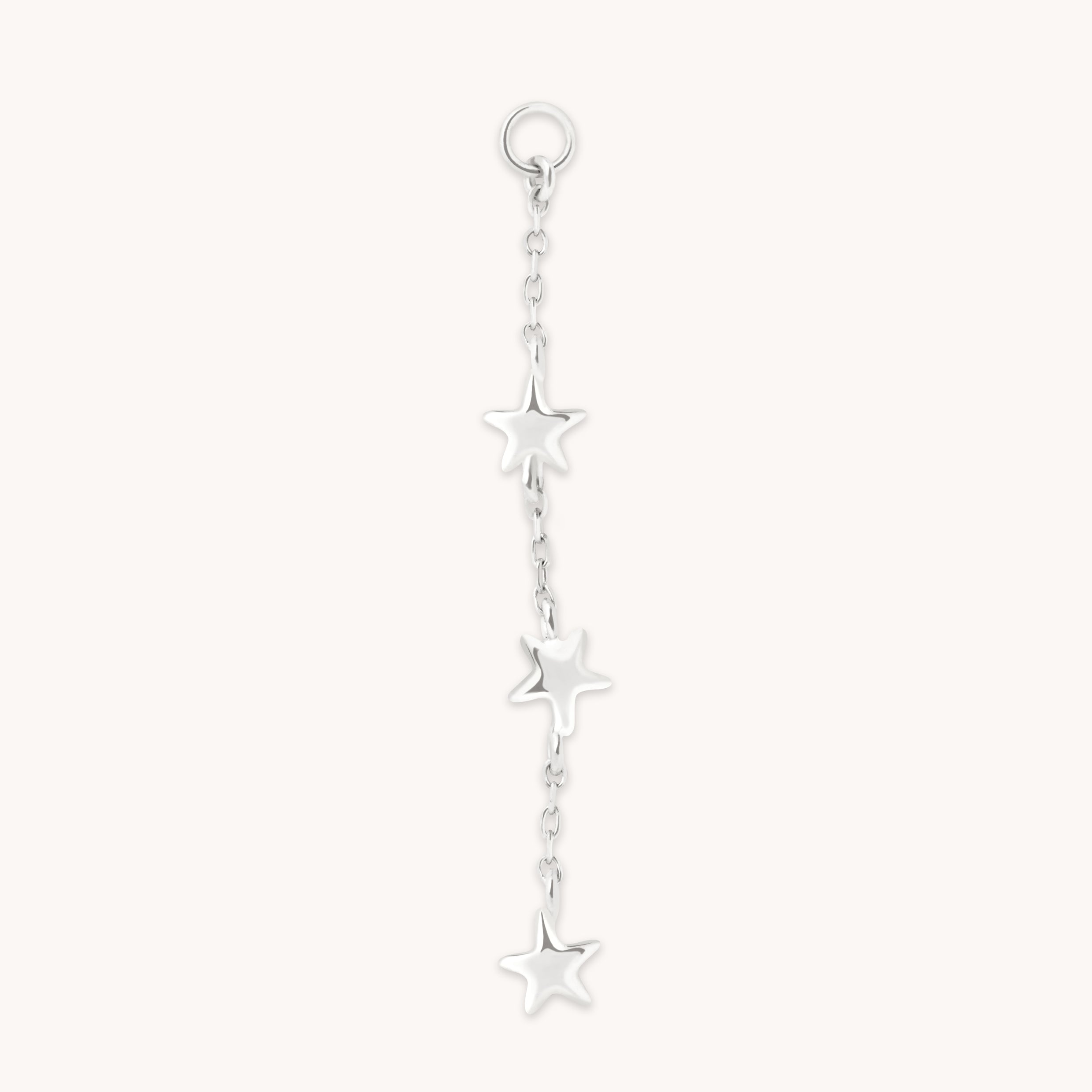 Multi Star Piercing Chain in Solid White Gold