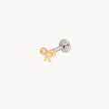 Bow Titanium Piercing Stud in Gold
