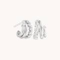 Illusion Spiral Huggies in Silver