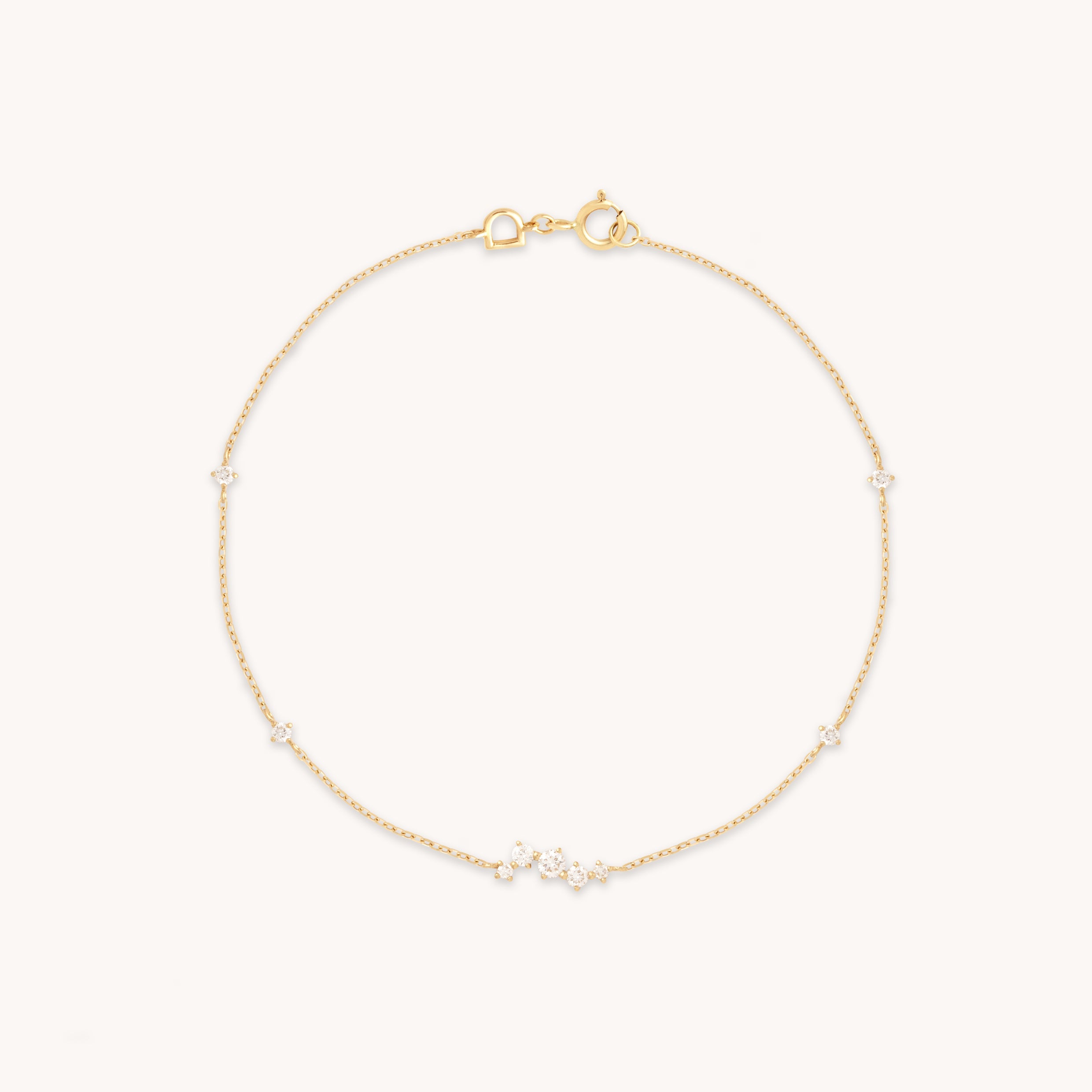 Diamond Cluster Bracelet in Solid Gold