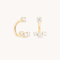 Diamond Trio Ear Jacket in Solid Gold