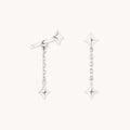 Cosmic Star Chain Studs in Solid White Gold
