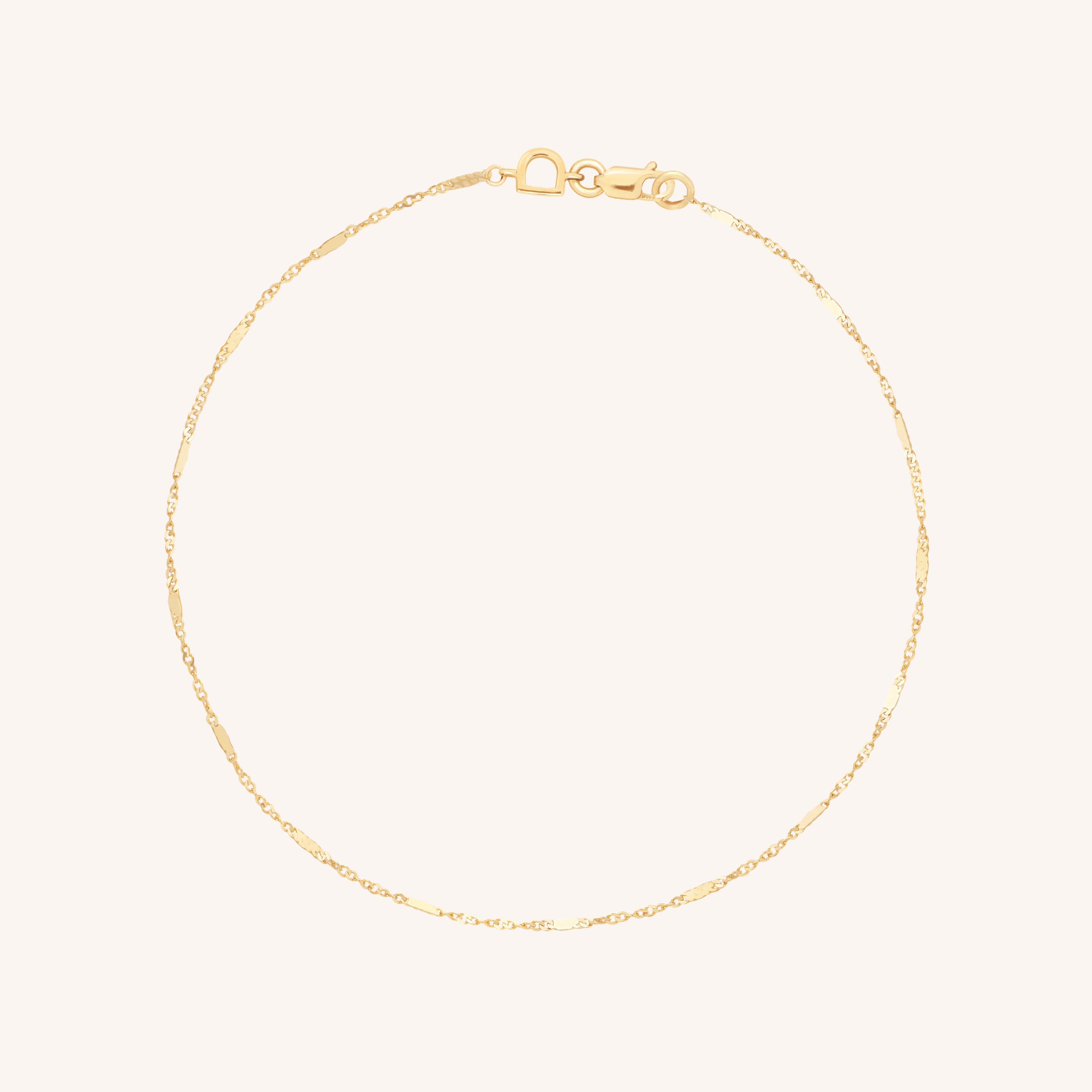 Astrid Story Chain Anklet in Solid Gold