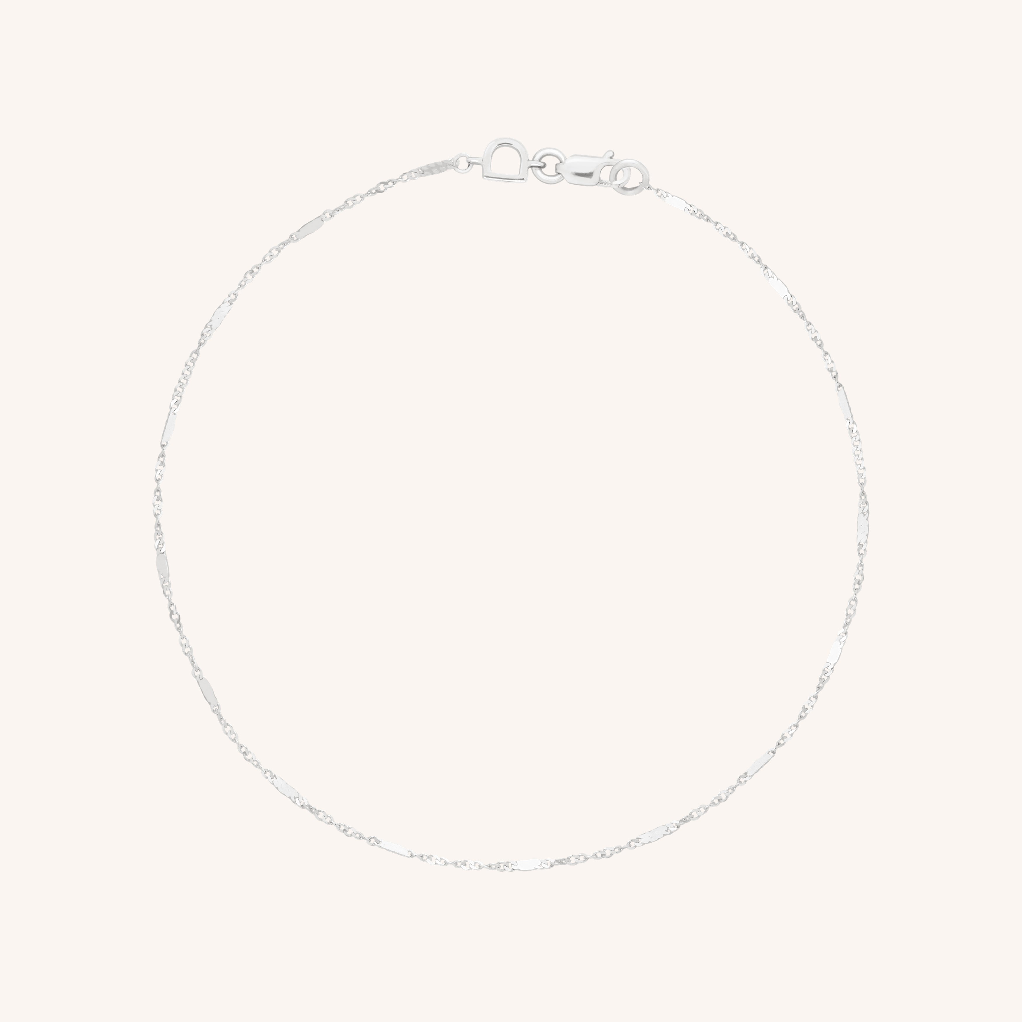 Astrid Chain Anklet in Solid White Gold
