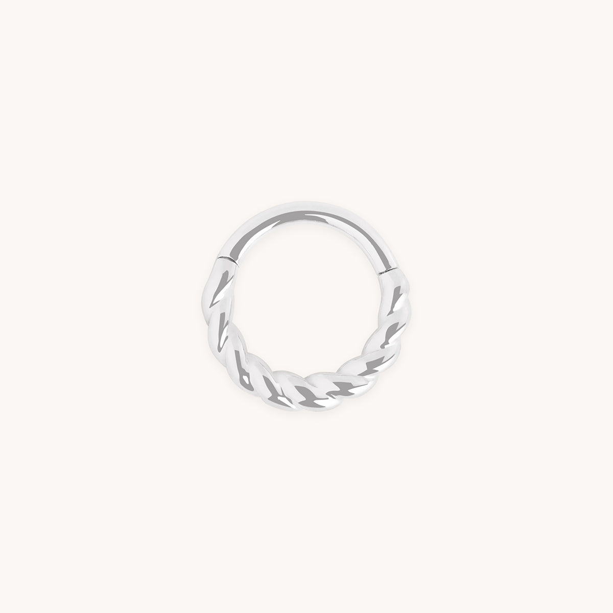Rope Daith Ring in Solid White Gold