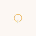 Square Crystal Titanium Daith Hoop in Gold