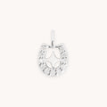 Diamond Pavé Horseshoe Charm 9k White Gold
