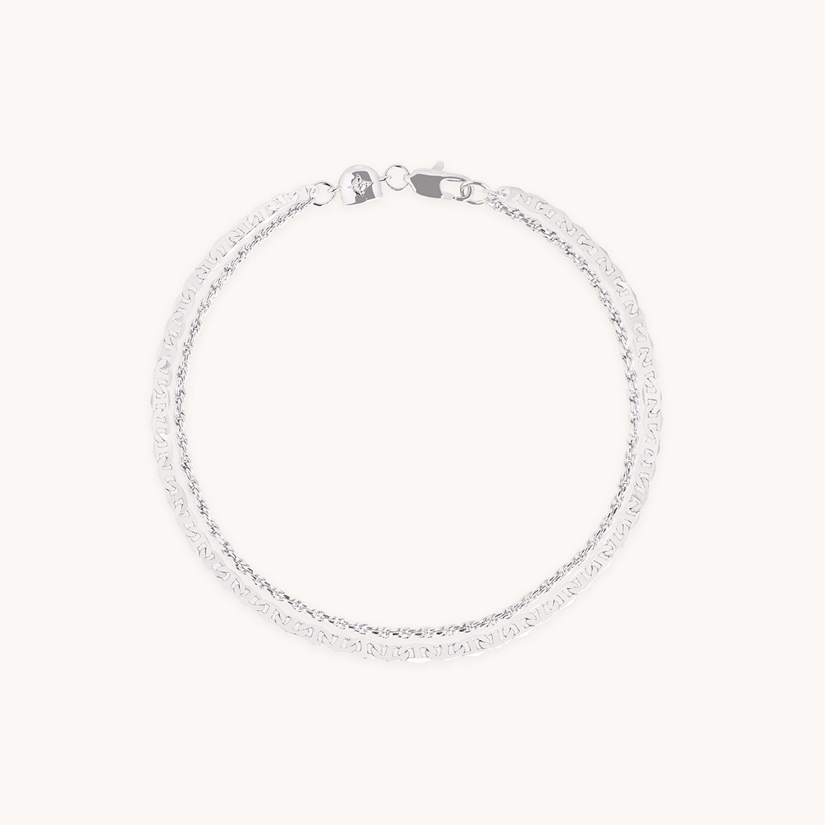 Illusion Double Chain Bracelet in Silver