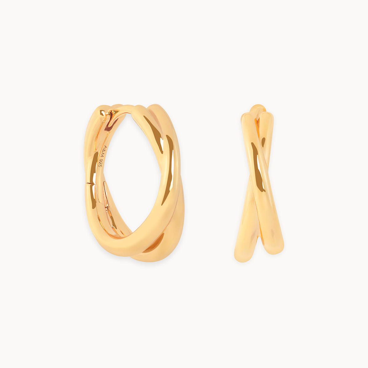Crossover Illusion Hoops in Gold