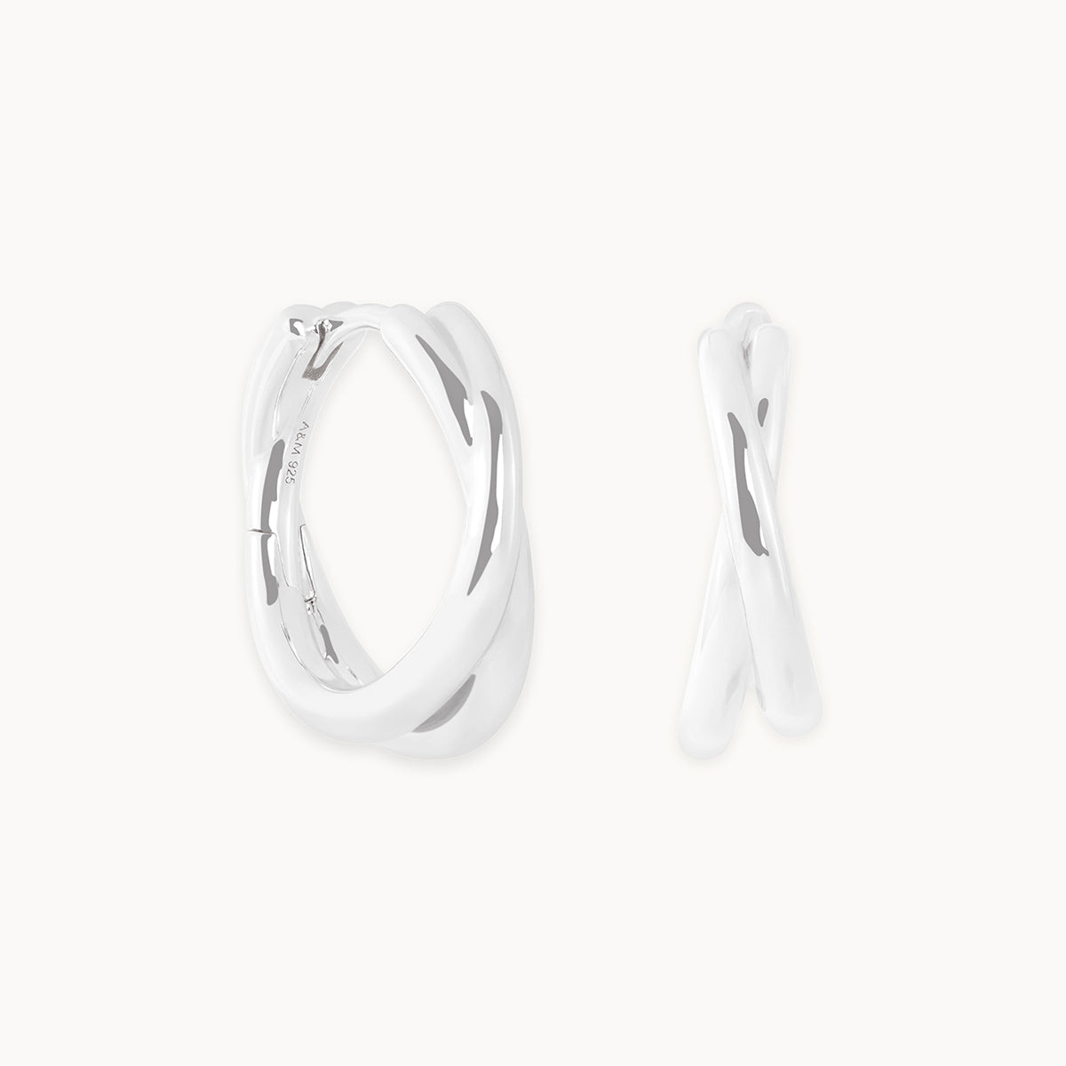 Crossover Illusion Hoops in Silver