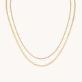 Illusion Double Chain Necklace in Gold