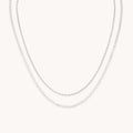Illusion Double Chain Necklace in Silver