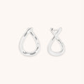 Molten Hoops in Solid White Gold