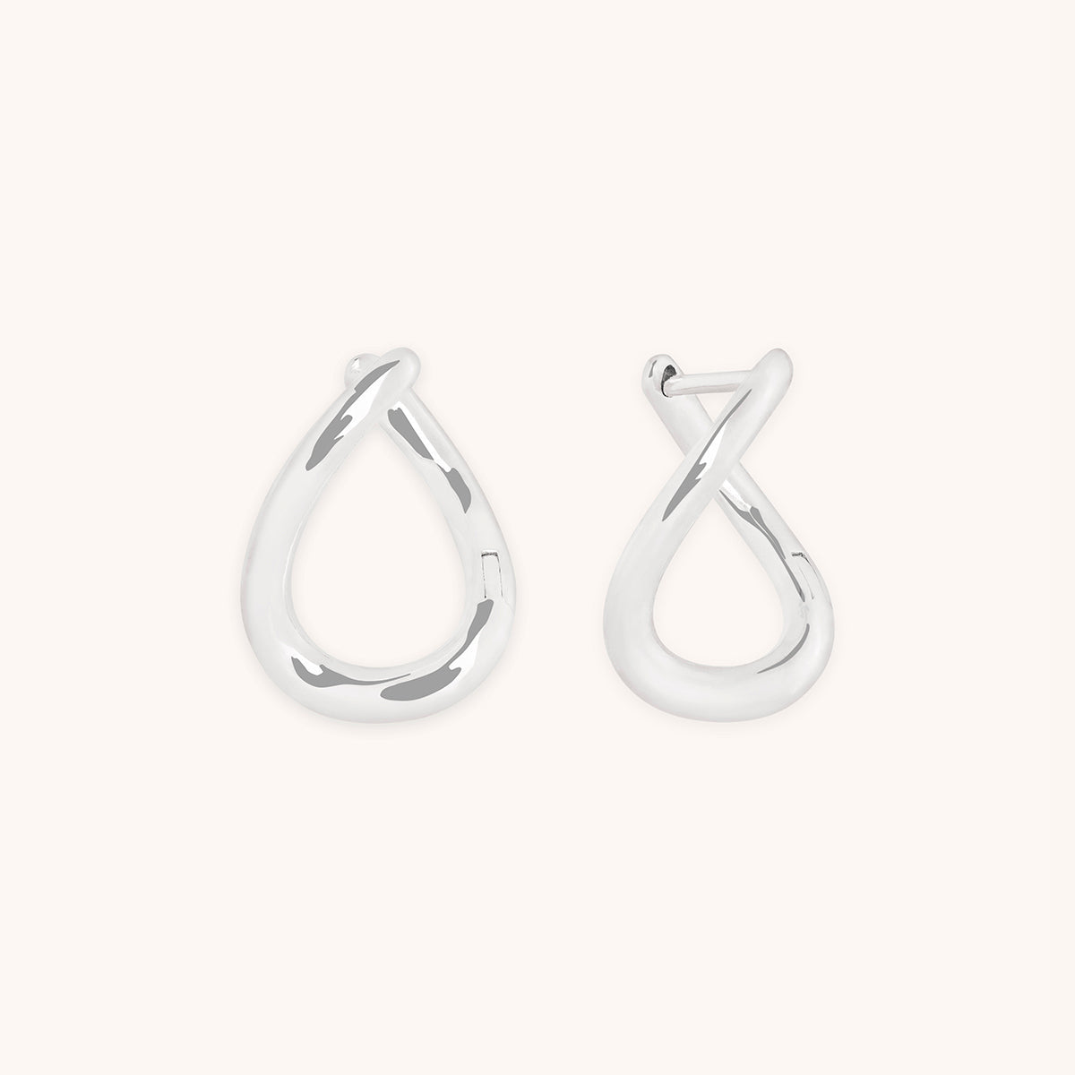 Molten Hoops in Solid White Gold