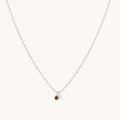 Diamond & Quartz Pendant Necklace in Solid White Gold
