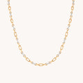 Pavé Chain Link Necklace in Gold