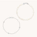 Pearl Bracelet Stacking Set in Silver
