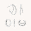 Illusion Hoops  Stacking Set in Silver