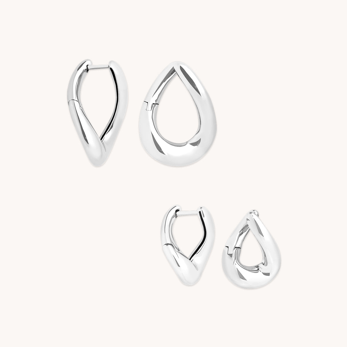 Molten Hoops Stacking Set in Silver