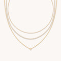 Essential Crystal Necklace Stacking Set in Gold