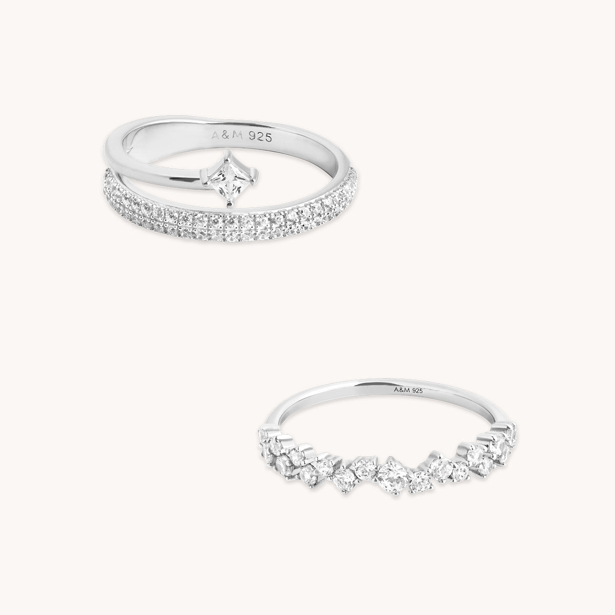 Celestial Illusion Ring Stacking Set in Silver