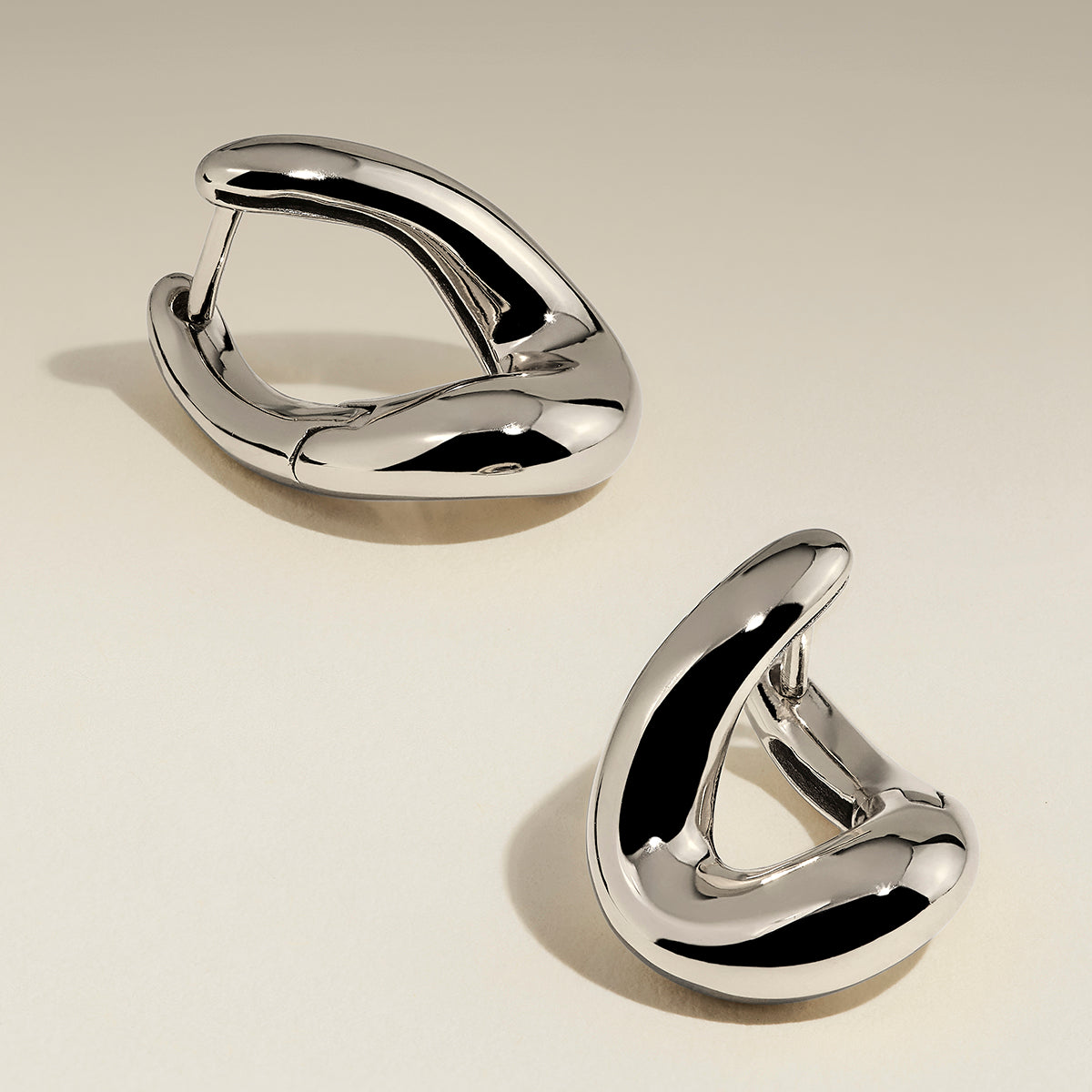 Molten Hoops in Silver