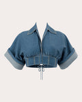 Alu Denim Corset Crop Top