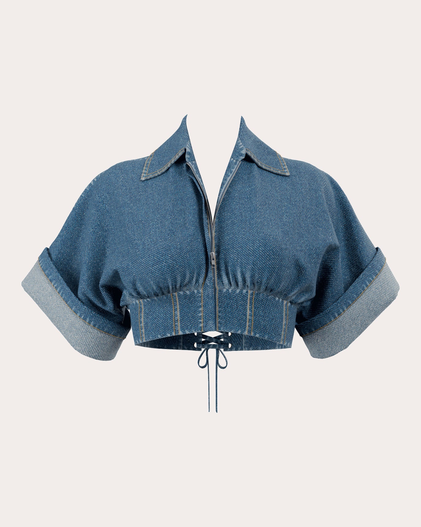 Alu Denim Corset Crop Top