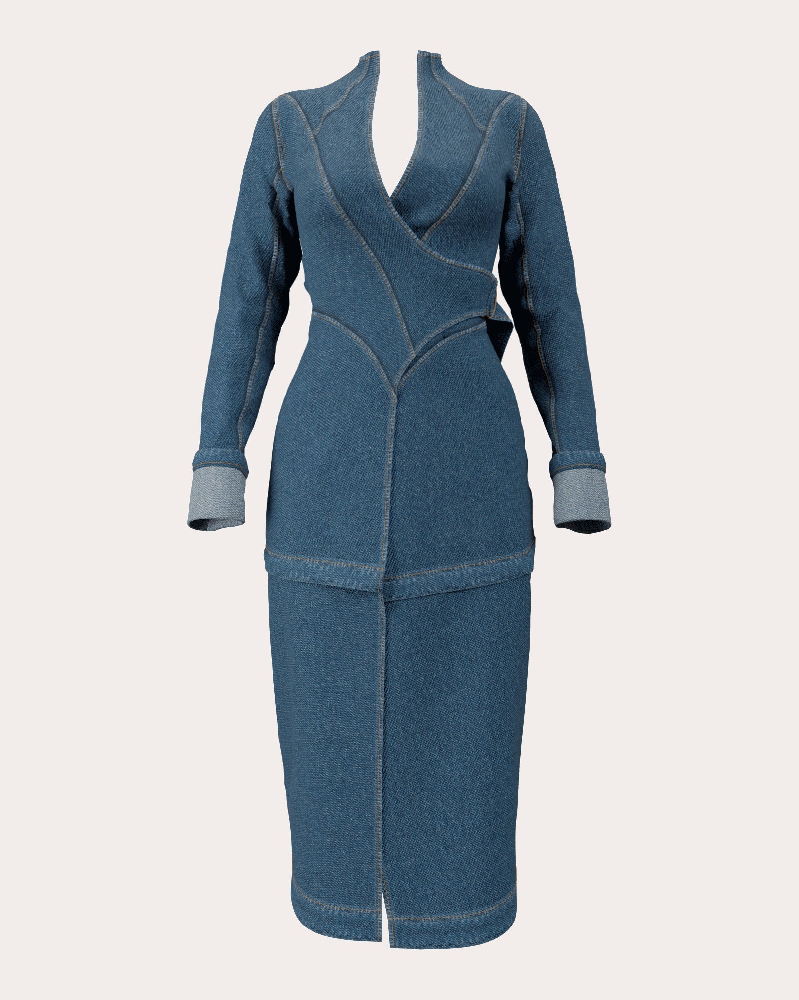 Curva Convertible Wrap Denim Jacket